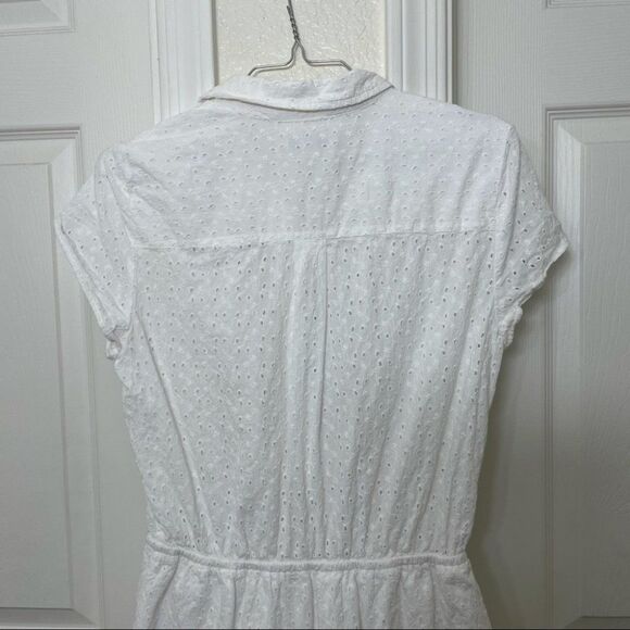 J. Crew Mercantile White Cotton Eyelet Tie Front Dress size XS - Picture 5 of 14